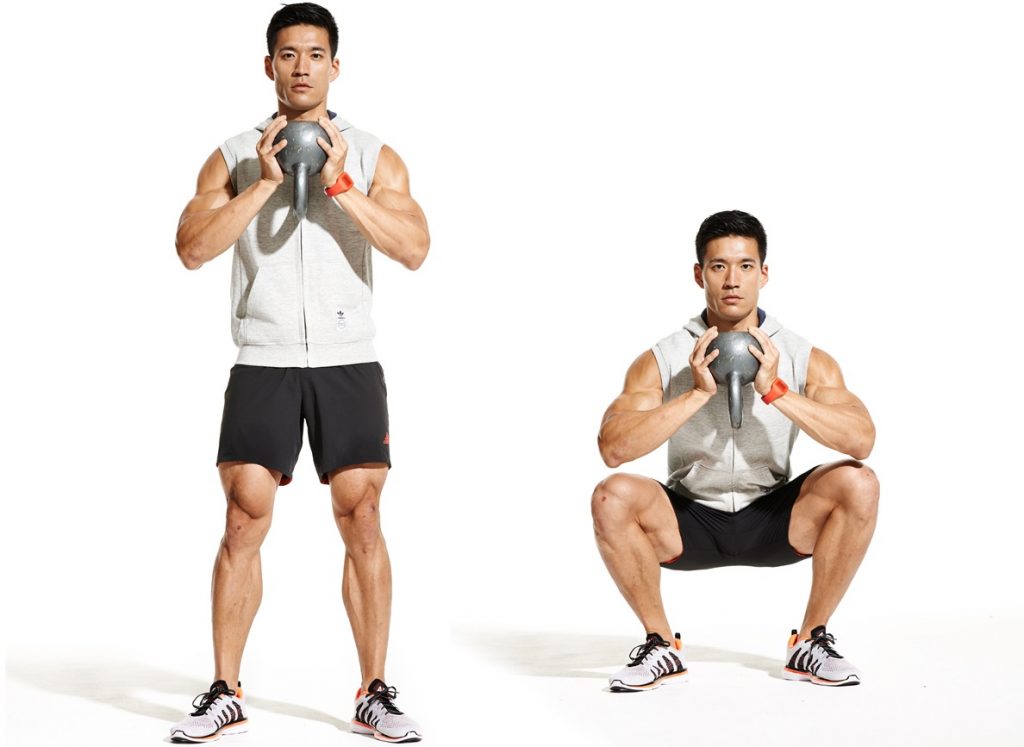 Front Squat With Two Kettlebells
